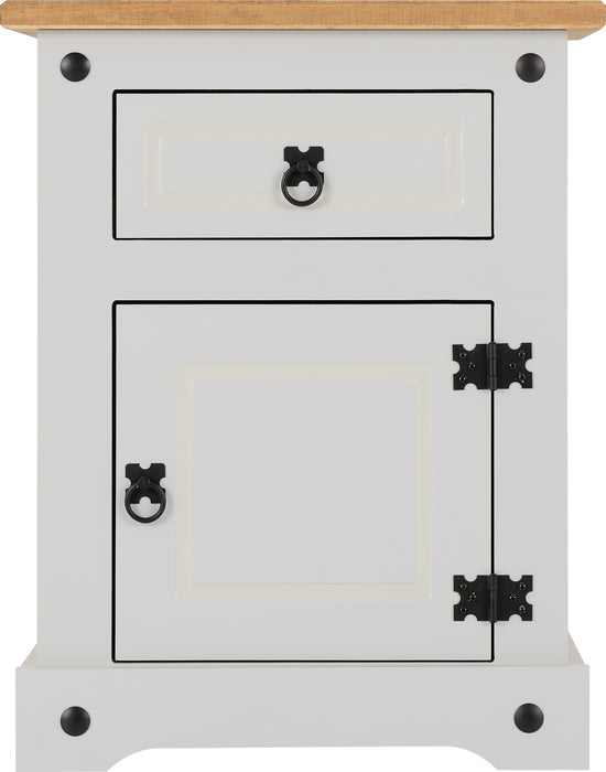Corona 1 Drawer 1 Door Bedside Cabinet - Grey