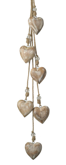 Hanging Wood Hearts