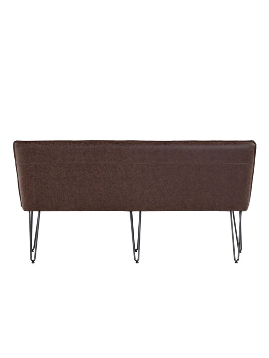 Studded back Bench - Brown