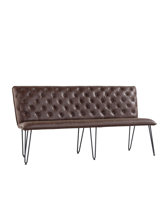 Studded back Bench - Brown