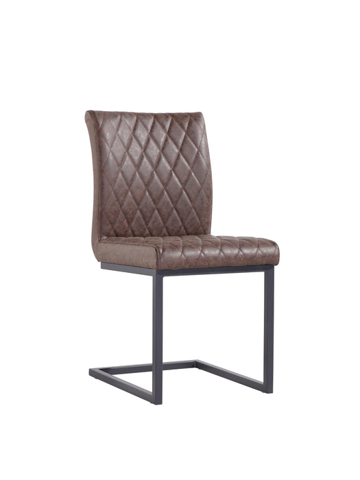 Diamond stitch dining chair - Brown