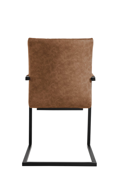 Diamond stitch carver chair - Tan