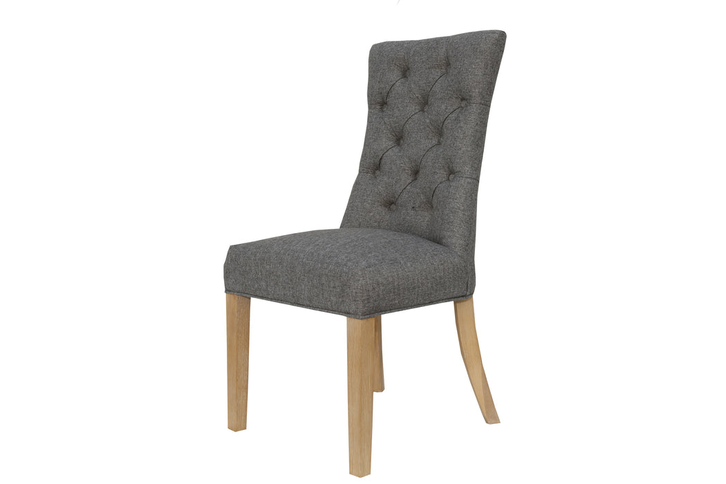 Curved Button Back Chair - Dark Grey