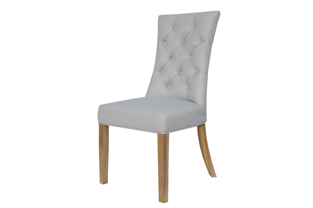 Curved Button Back Chair - Natural