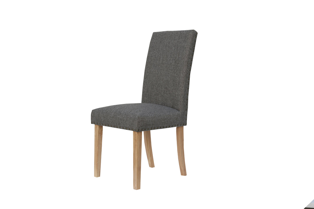 Straight back fabric chair - Dark Grey