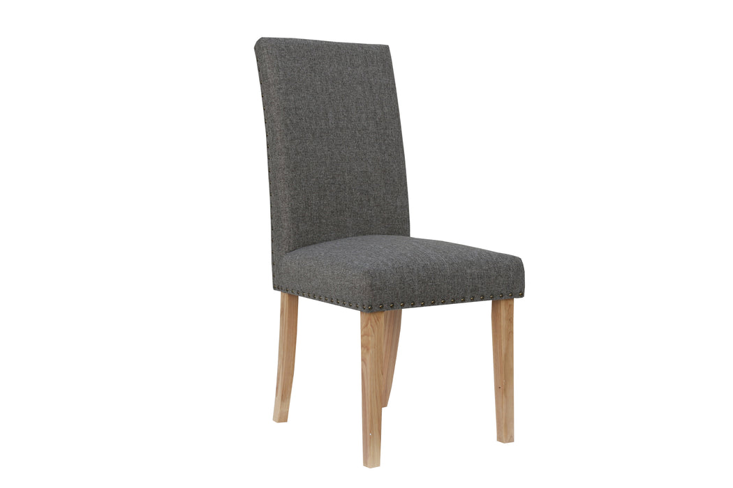 Straight back fabric chair - Dark Grey