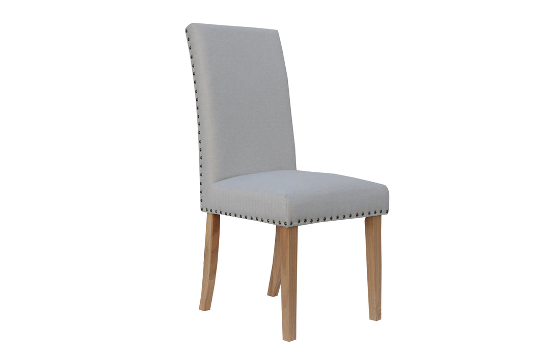 Straight back fabric chair - Natural