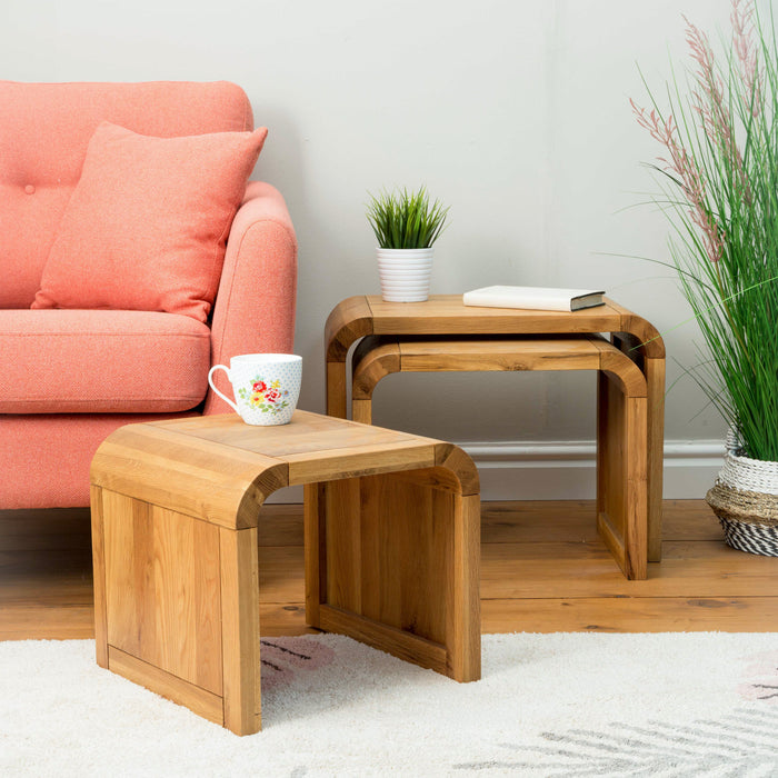 LUXFORD Solid Oak Nest O' Tables