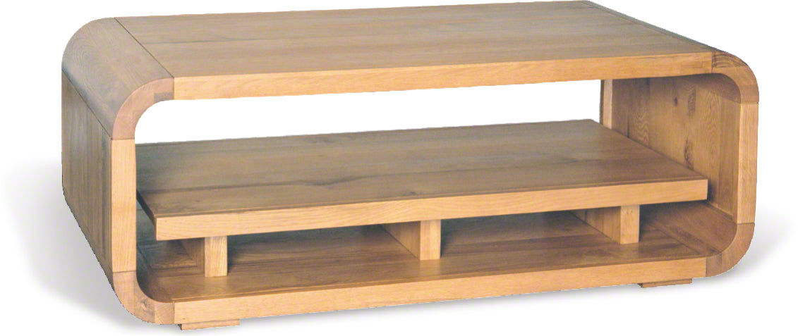 LUXFORD Solid Oak Coffee Table With Shelf