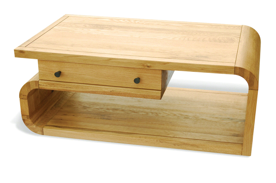 LUXFORD Solid Oak Coffee Table With Drawer