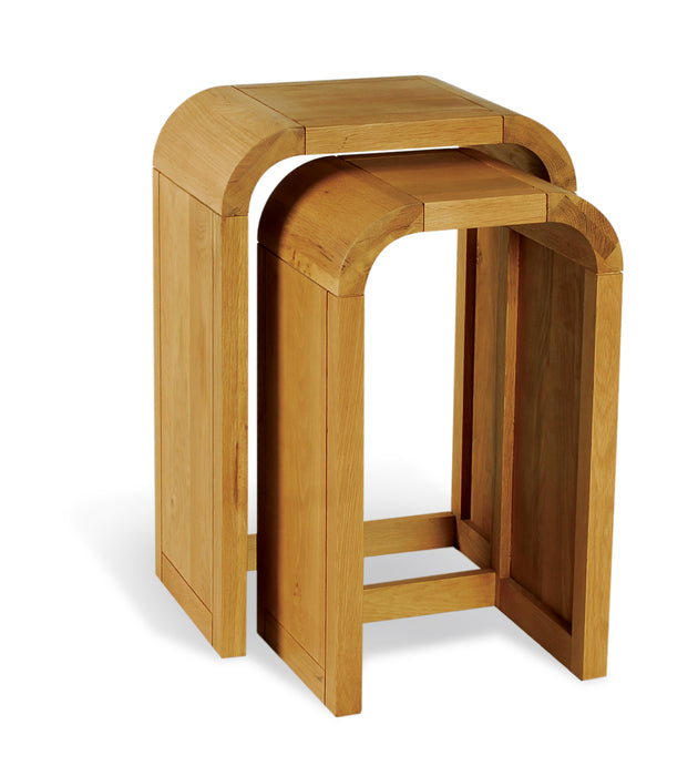 LUXFORD Solid Oak Nest O' Tables - Tall