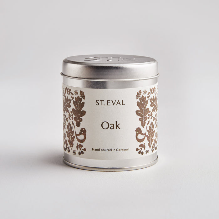 St Eval Folk Oak Tin Candle