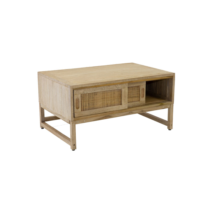 ESTHER Rattan Coffee Table With Sliding Drawer