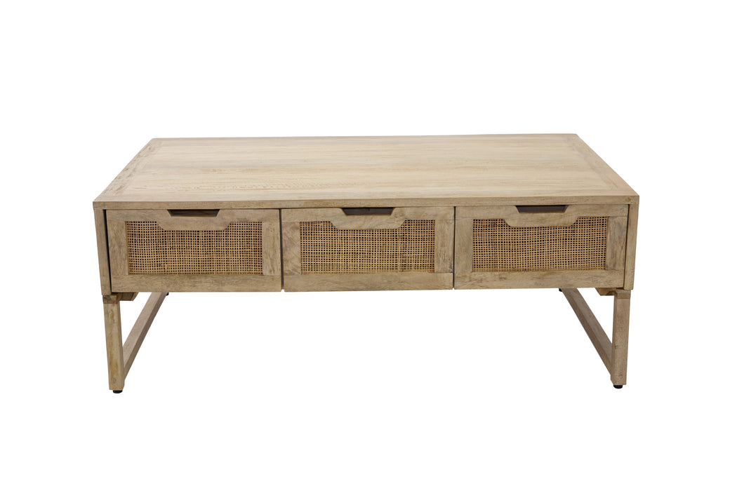 ESTHER Rattan Coffee Table With 3 Drawers