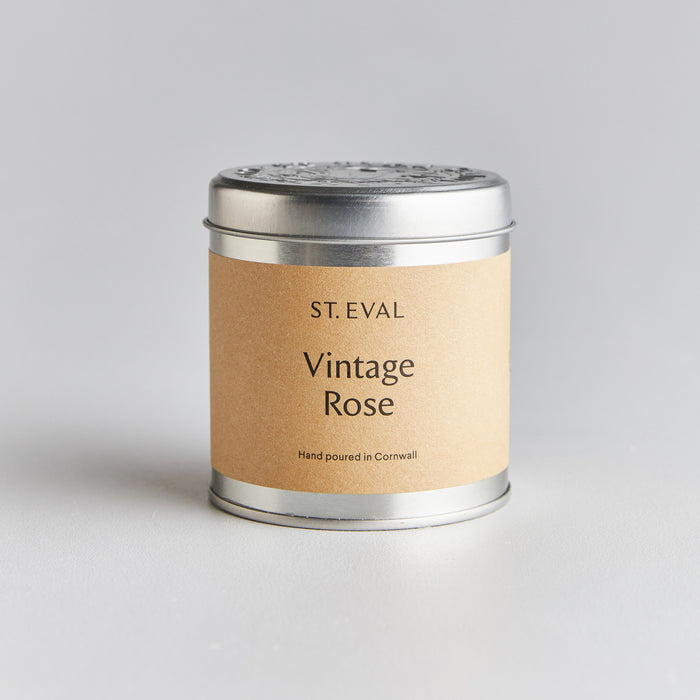 St Eval Vintage Rose Tin Candle