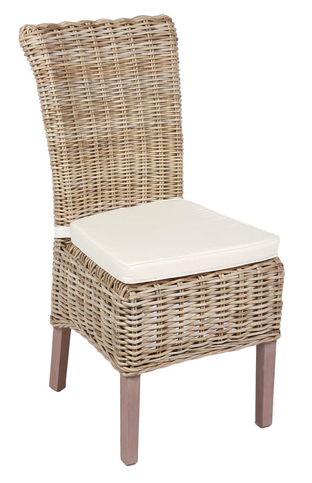 Wicker chair with cushion - Kooboo Grey