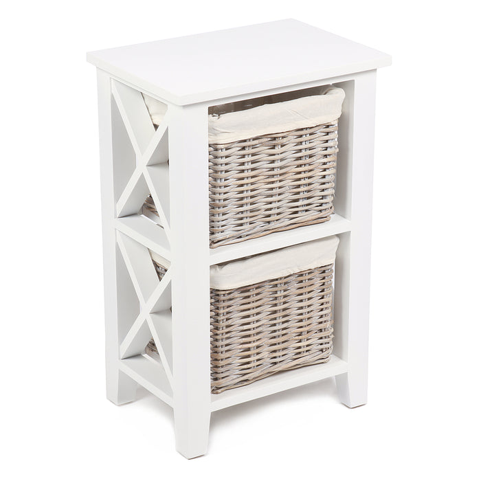 Vertical Cabinet with 2 Wicker Baskets