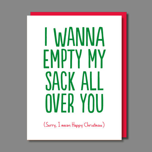 Empty My Sack Rude Christmas Card