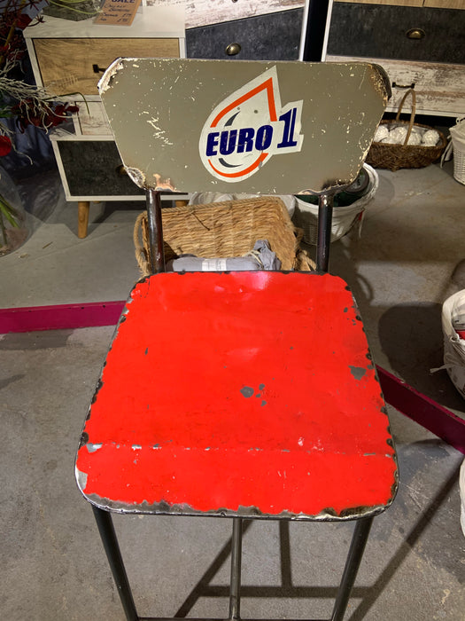Oil Barrel Upcycled Bar Stool - Red Euro 1