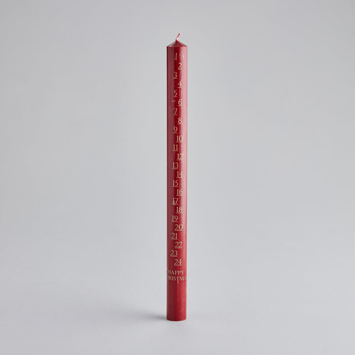 St Eval Advent Candle - Red