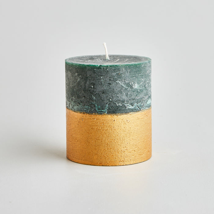 St Eval Gold Half Dipped Candle